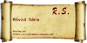Rövid Sára névjegykártya