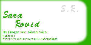 sara rovid business card