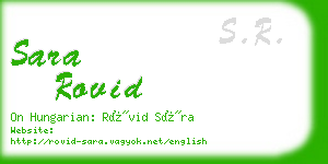 sara rovid business card